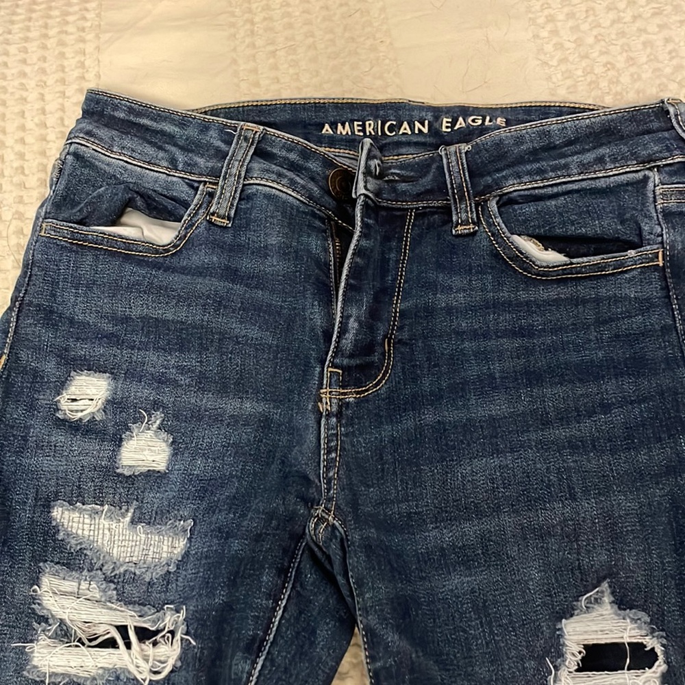 skinny patched jeans american eagle
